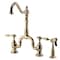 Kingston Brass KS7752TALBS Bridge Kitchen Faucet W/ Brass Sprayer, Polished Brass KS7752TALBS - alternate 1